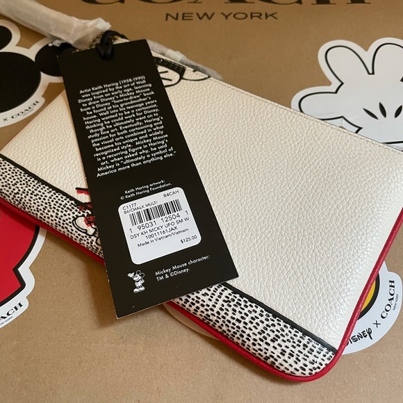 NWT Coach Mickey Mouse x Keith Haring Small Wristlet - Picture 6 of 8